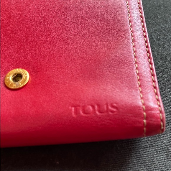 Tous Vintage Red Leather Logo Wallet - Picture 3 of 12